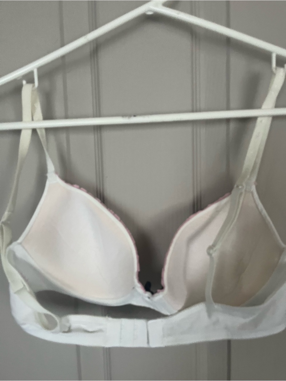 Victoria's Secret White Bra with Pink and Black Trim - Picture 3 of 5